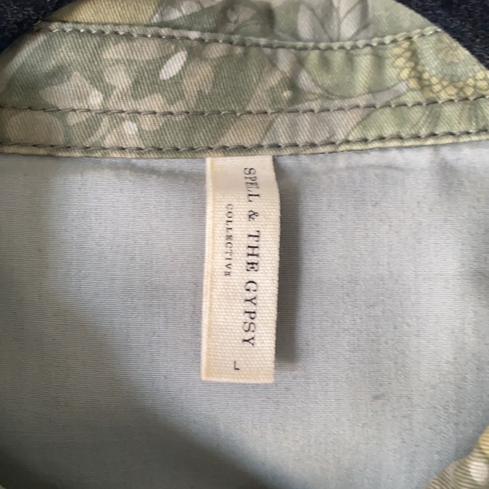 Spell Floral Embroidered Jacket in Olive Green - Picture 3 of 14